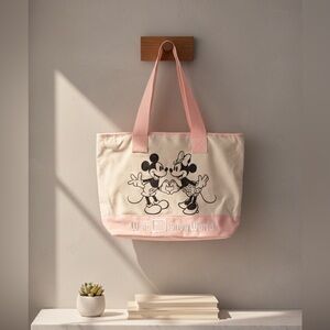 💕Adorable Mickey & Minnie Walt Disney World Pink Tote Bag NWT💕